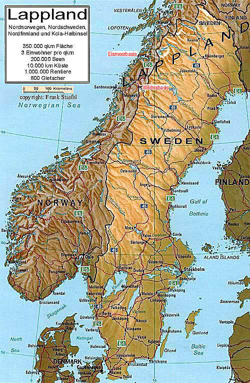 Skandinavien-Landkarten - Skandinavien-Karten - Schweden-Landkarten